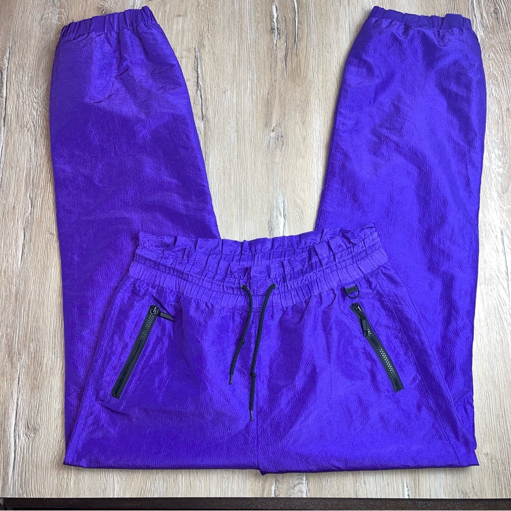 VINTAGE SKYR WOMEN’S SIZE LARGE WINDBREAKER PURPLE TRACK JOGGER PANTS Gorpcore
